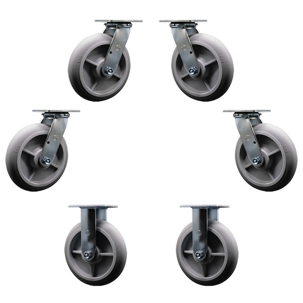 Replacement Caster Set for Magliner Casters 13063 & 13064, 6PK